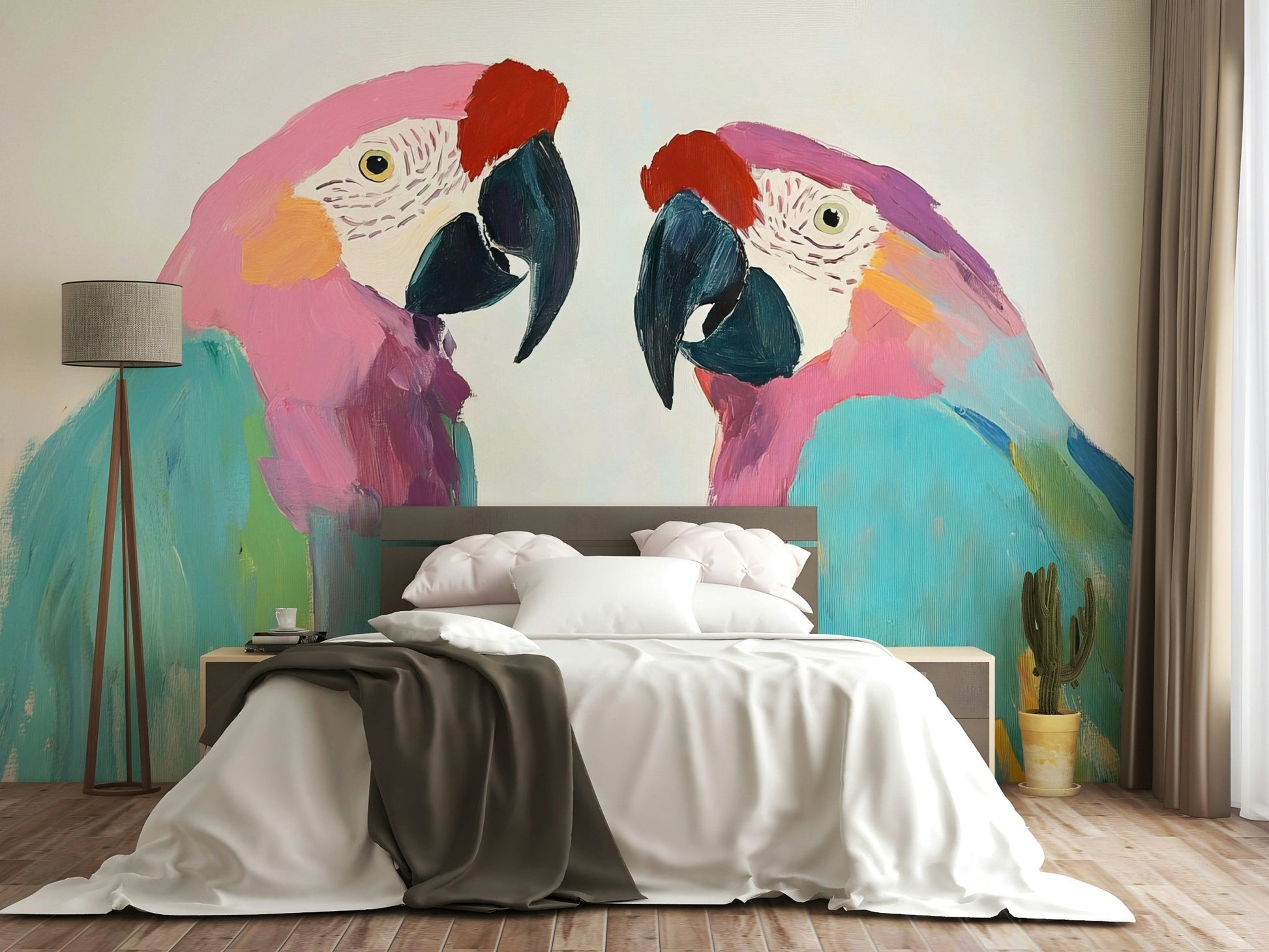 Tropical macaws artistic print

