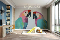 Artistic parrots in vivid colors

