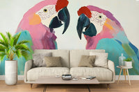 Decorative parrot duo illustration


