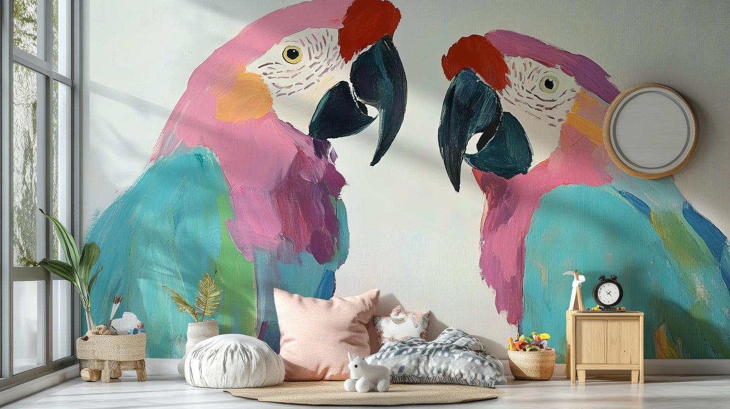 Blue and pink macaw closeup

