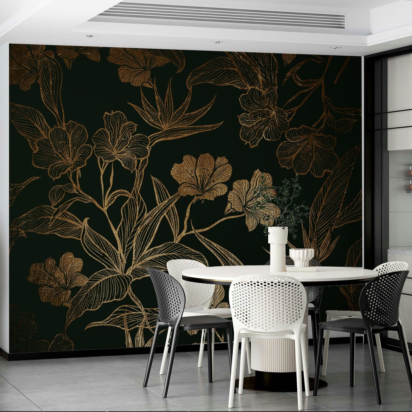 Predominantly black, charcoal, deep blue, or plum colors.

