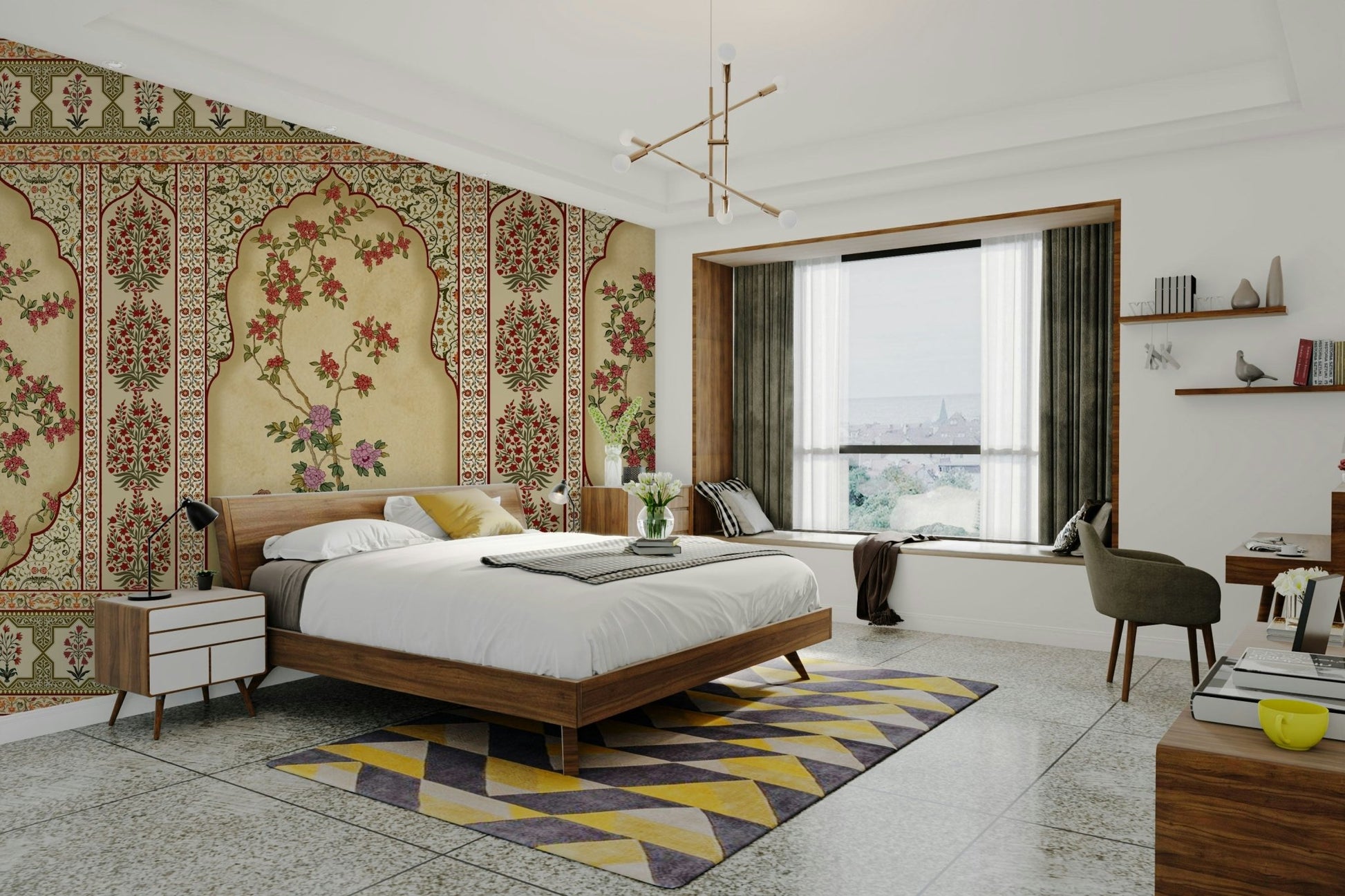 The design feels peaceful and artistic.

