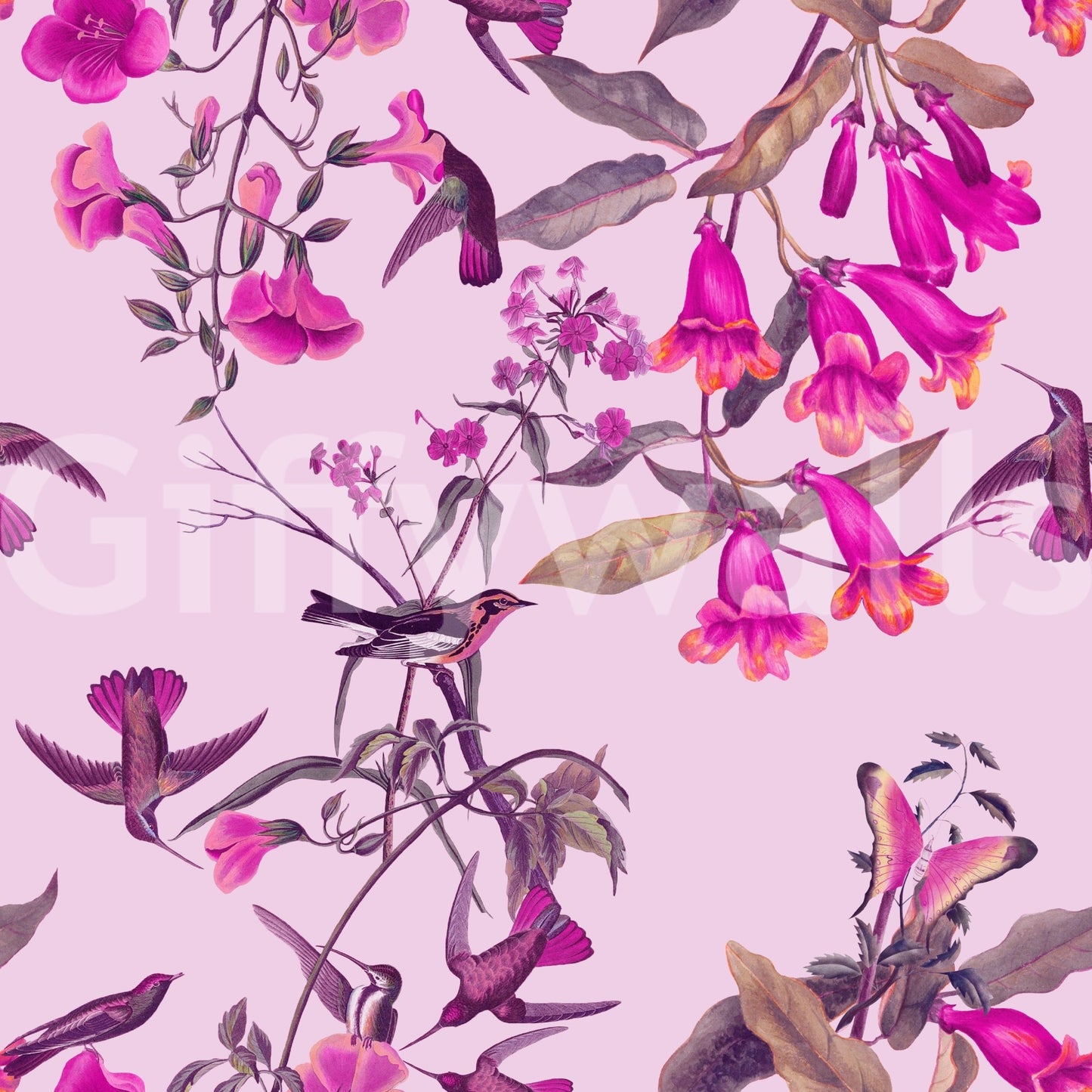 A high-quality serene flower wall mural for walls., GD5117