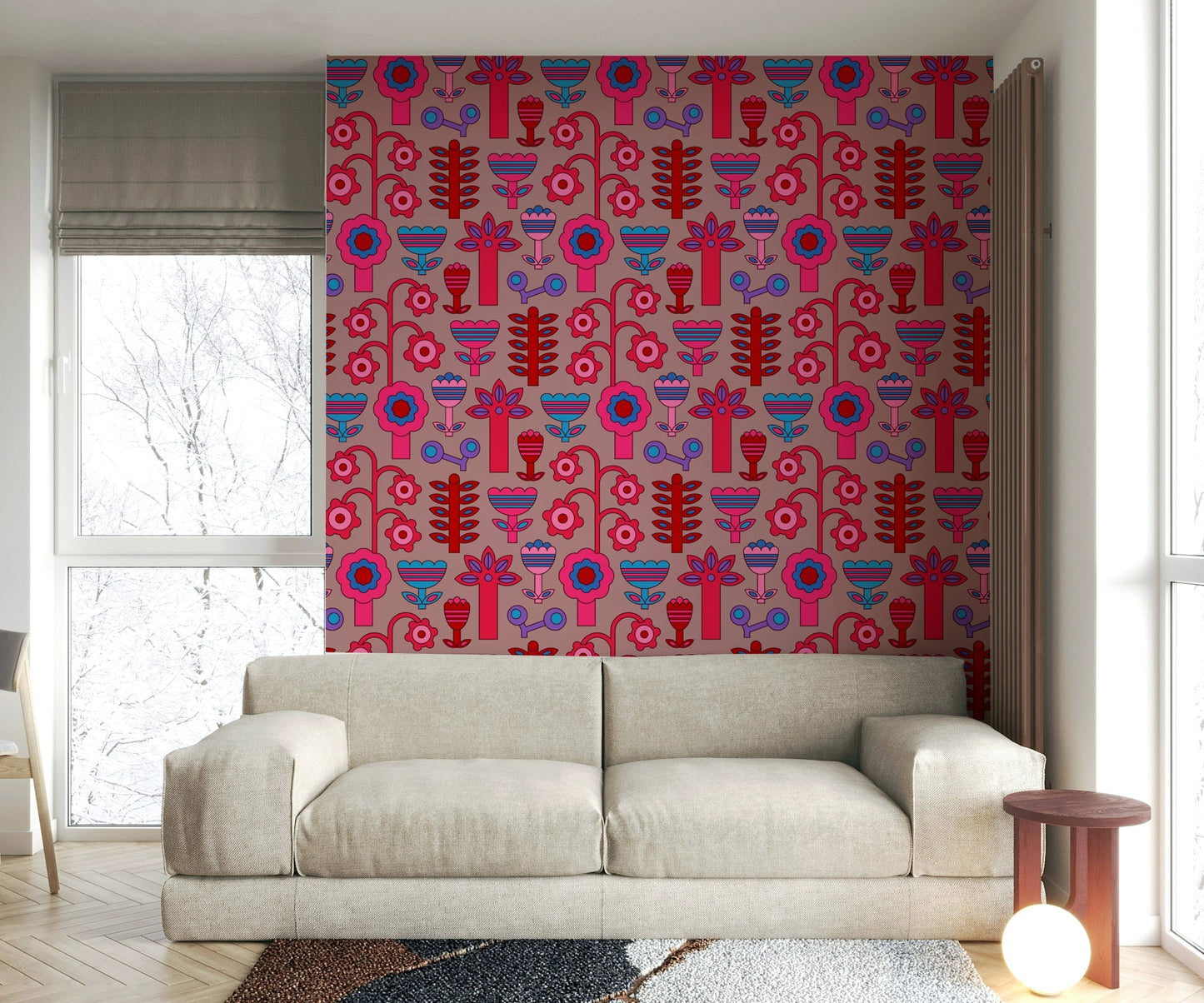 Suitable for a children's room, living room, or a retro-themed, eclectic, or Scandinavian-inspired interior.
