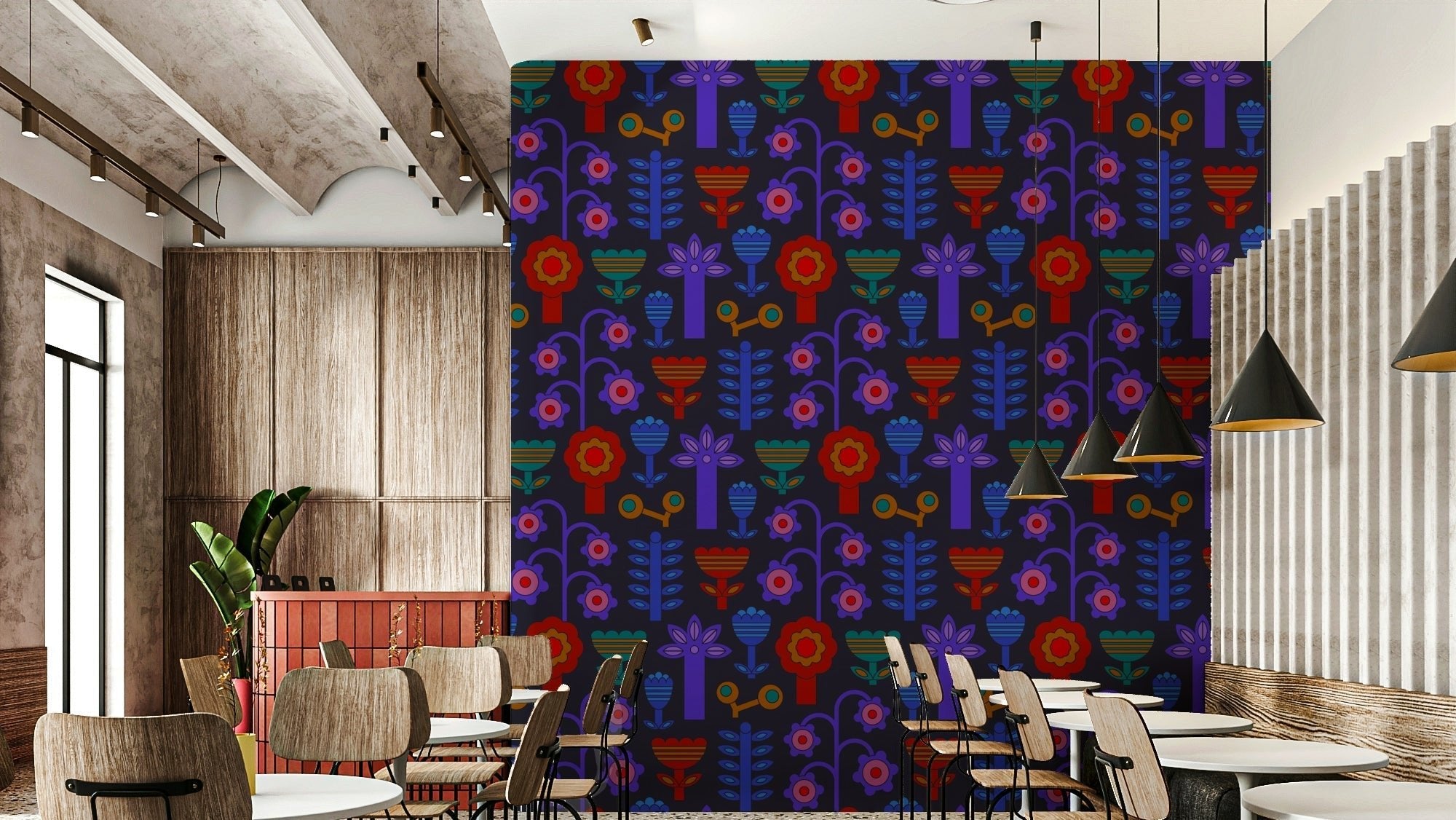 The design blends retro, Scandinavian (Scandi), and mid-century modern aesthetics. GD3256
