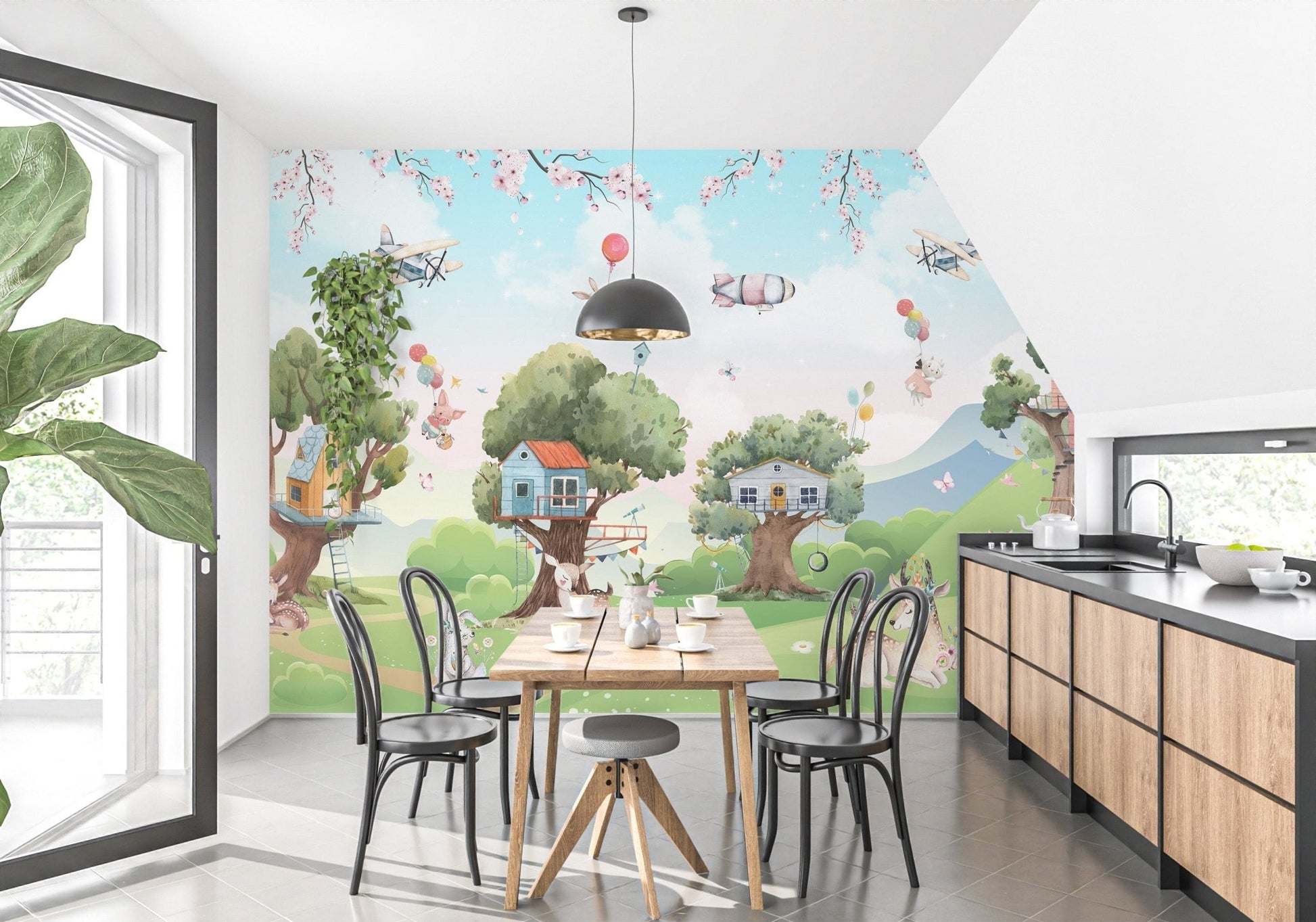 Magical Cartoon Jungle Kids Wallpaper Mural - Giffywalls A221