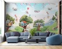 Magical Cartoon Jungle Kids Wallpaper Mural - Giffywalls A221