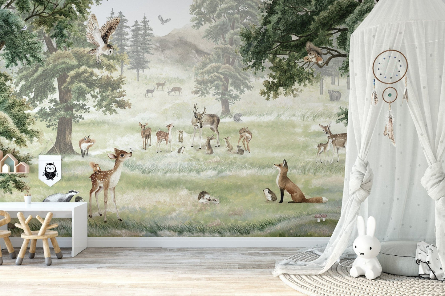Forest fun wallpaper murals for kids room - Giffywalls