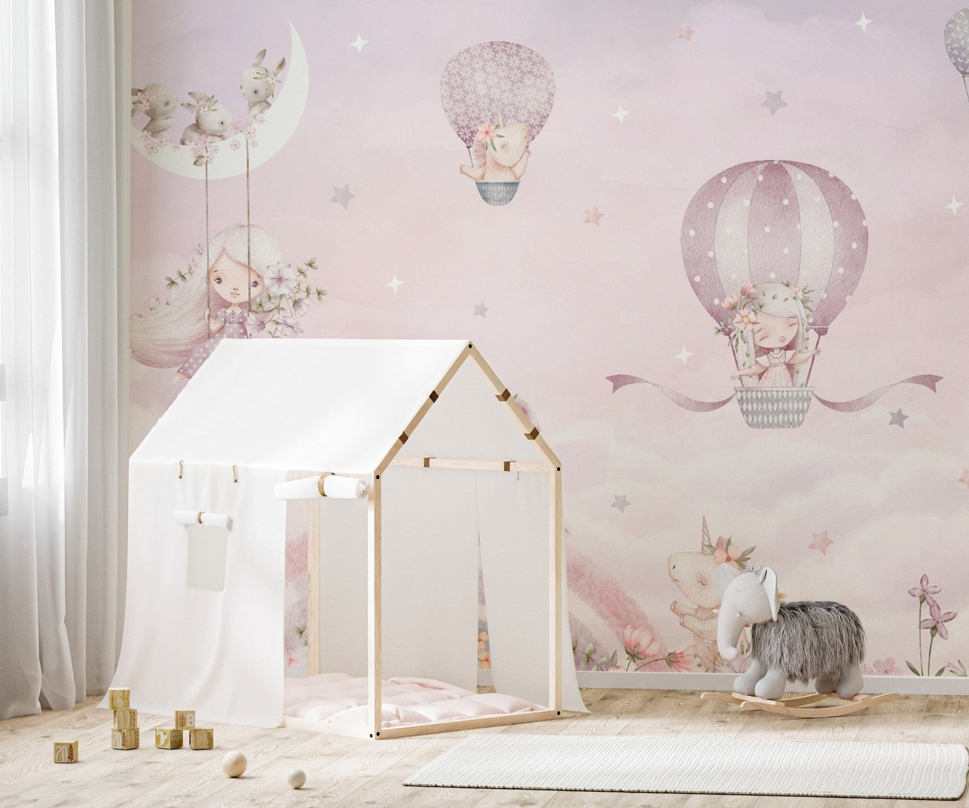 Cute unicorns in sky wallpaper
