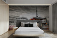 Artistic mural of Mount Fuji and Chureito in springtime glory., GD1490