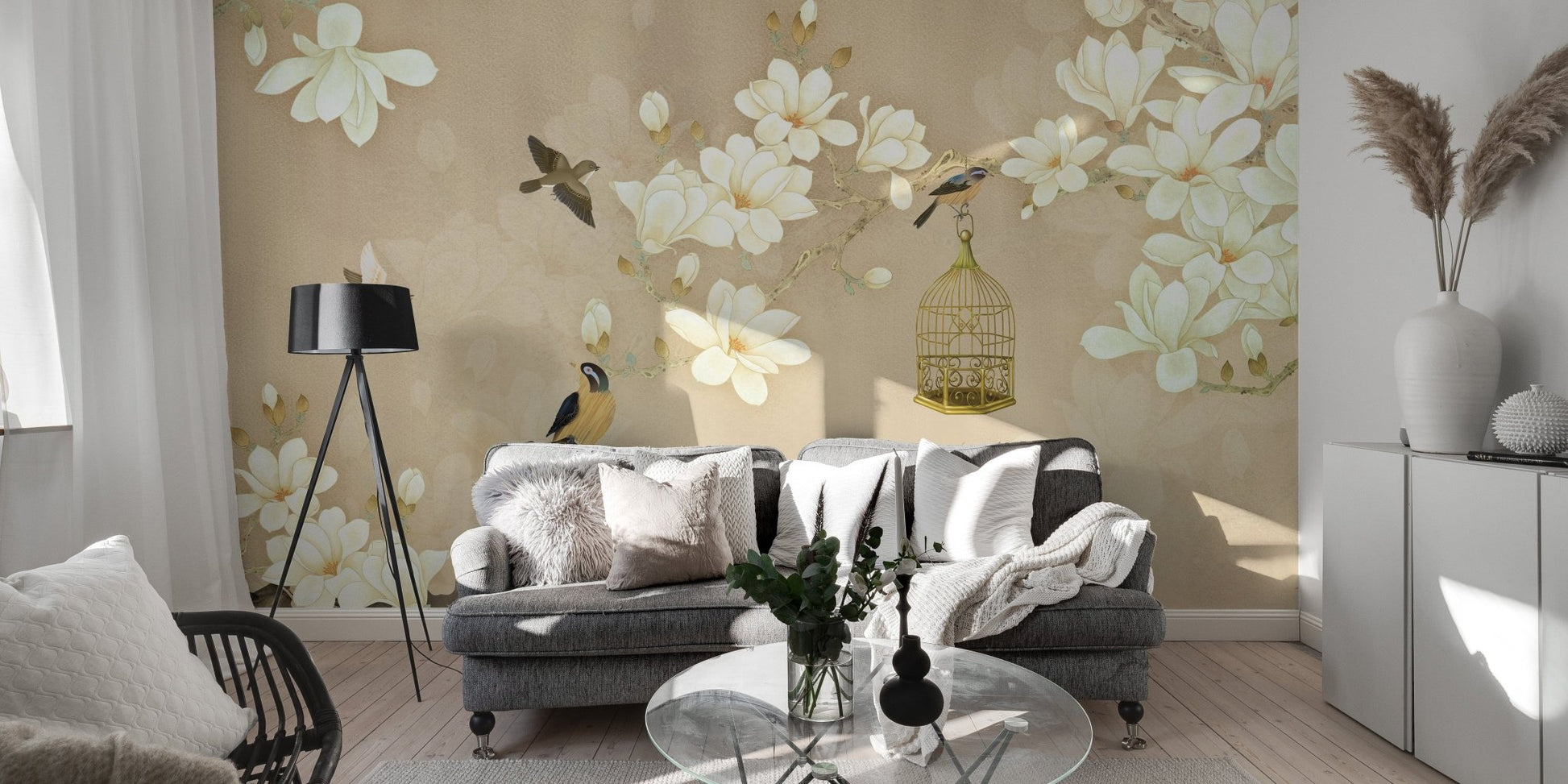 White Magnolia Flowers Wallpaper Murals - Giffywalls