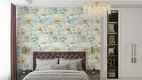 Elegant magnolia wallpaper design for home decor.


