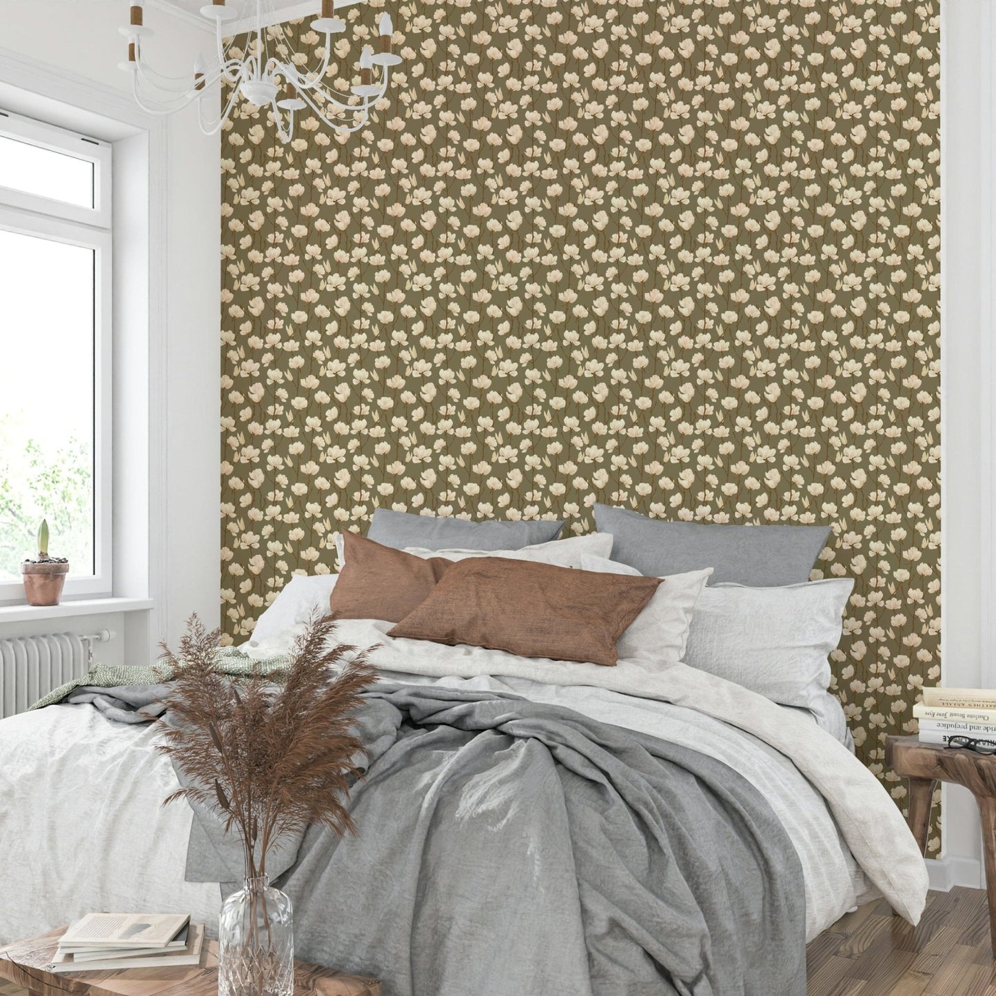 Earth Huze Magnolia Still floral wall mural

