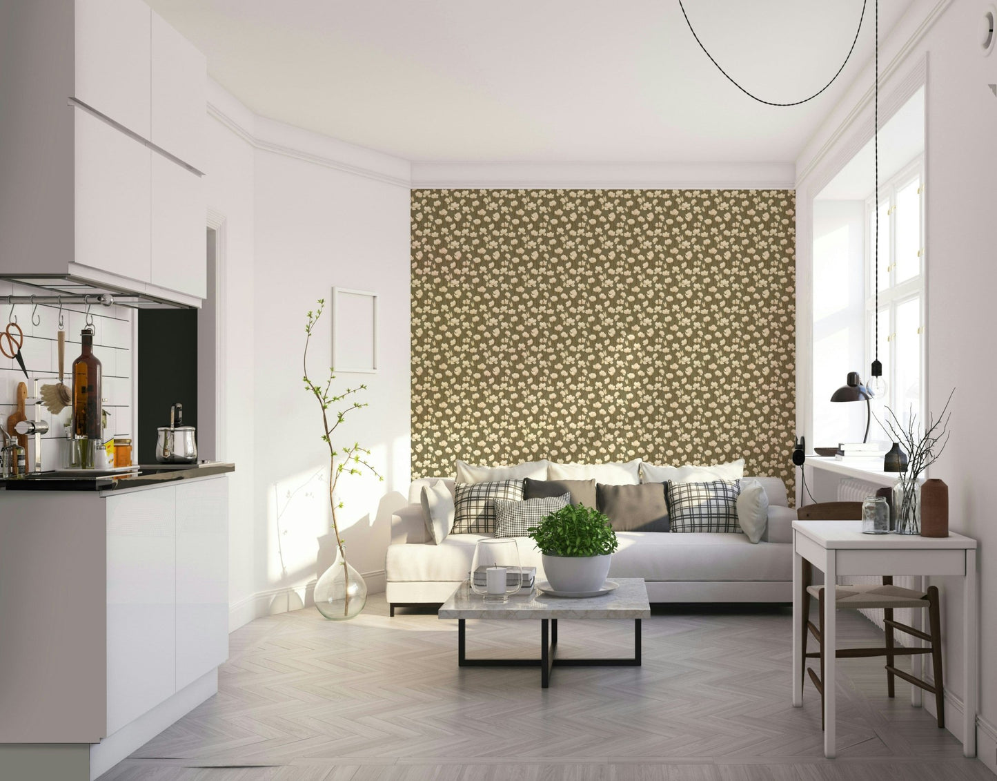 Earthy magnolia flower wallpaper for walls

