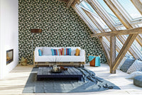 Magnolia Still wallpaper in deep green tone

