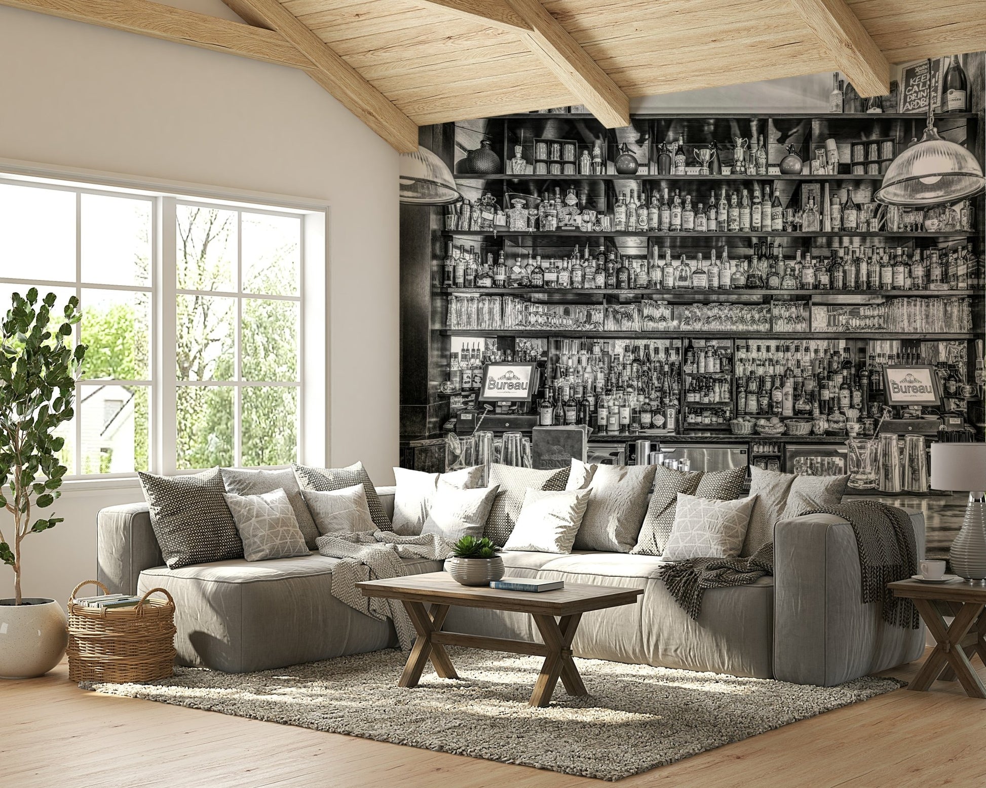 The countertop has a polished, reflective surface.

