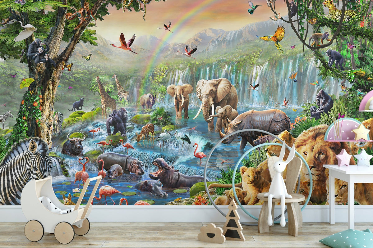 Medieval Rainforest Wallpaper Mural for Kids Room A461
