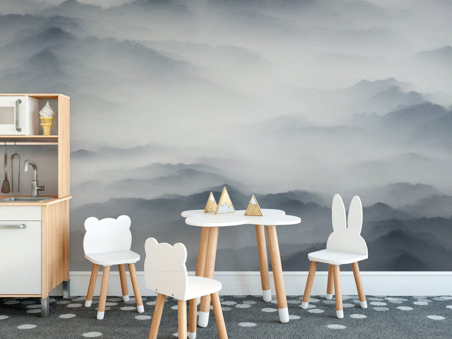 Foggy Mountains & Hills Wallpaper Mural - GiffywallsA480