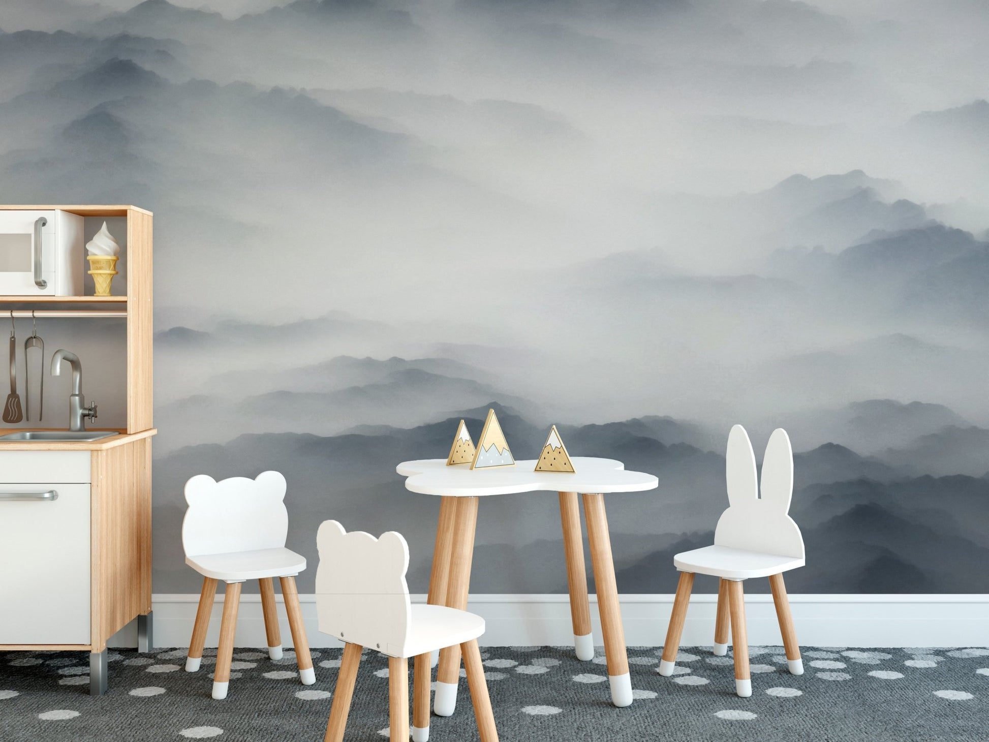 Foggy Mountains & Hills Wallpaper Mural - GiffywallsA480