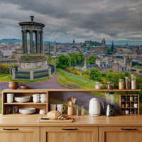 Landscape wall mural featuring Majestic Hilltop View panorama