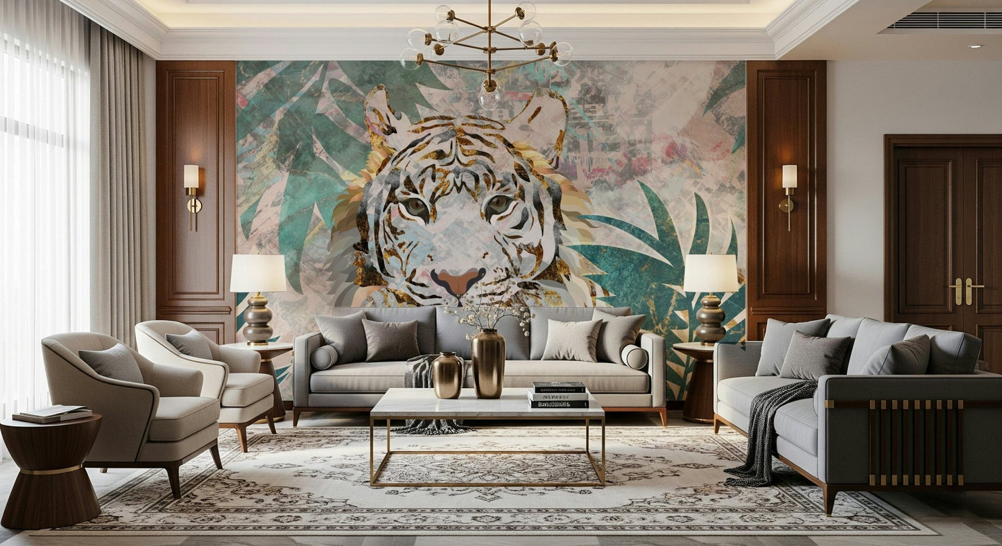 A classic tiger portrait wallpaper for walls.