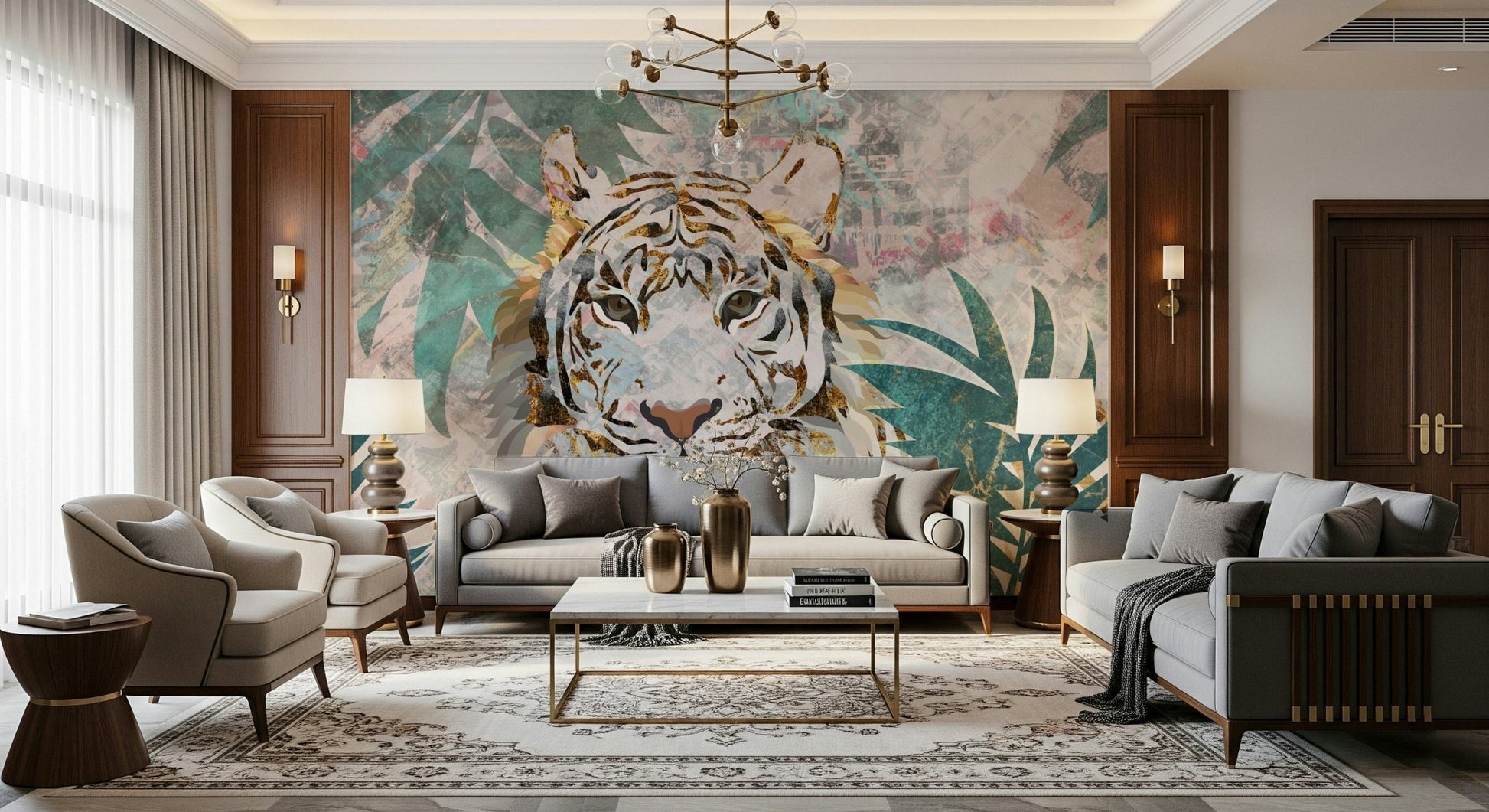 A classic tiger portrait wallpaper for walls.