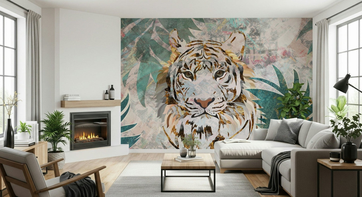 An artistic nature inspired mural for home decor.