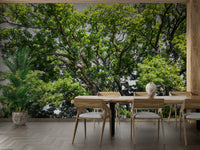 The colors are vibrant shades of green and earthy browns.

