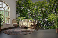 The wallpaper is applied seamlessly, making the view feel realistic.

