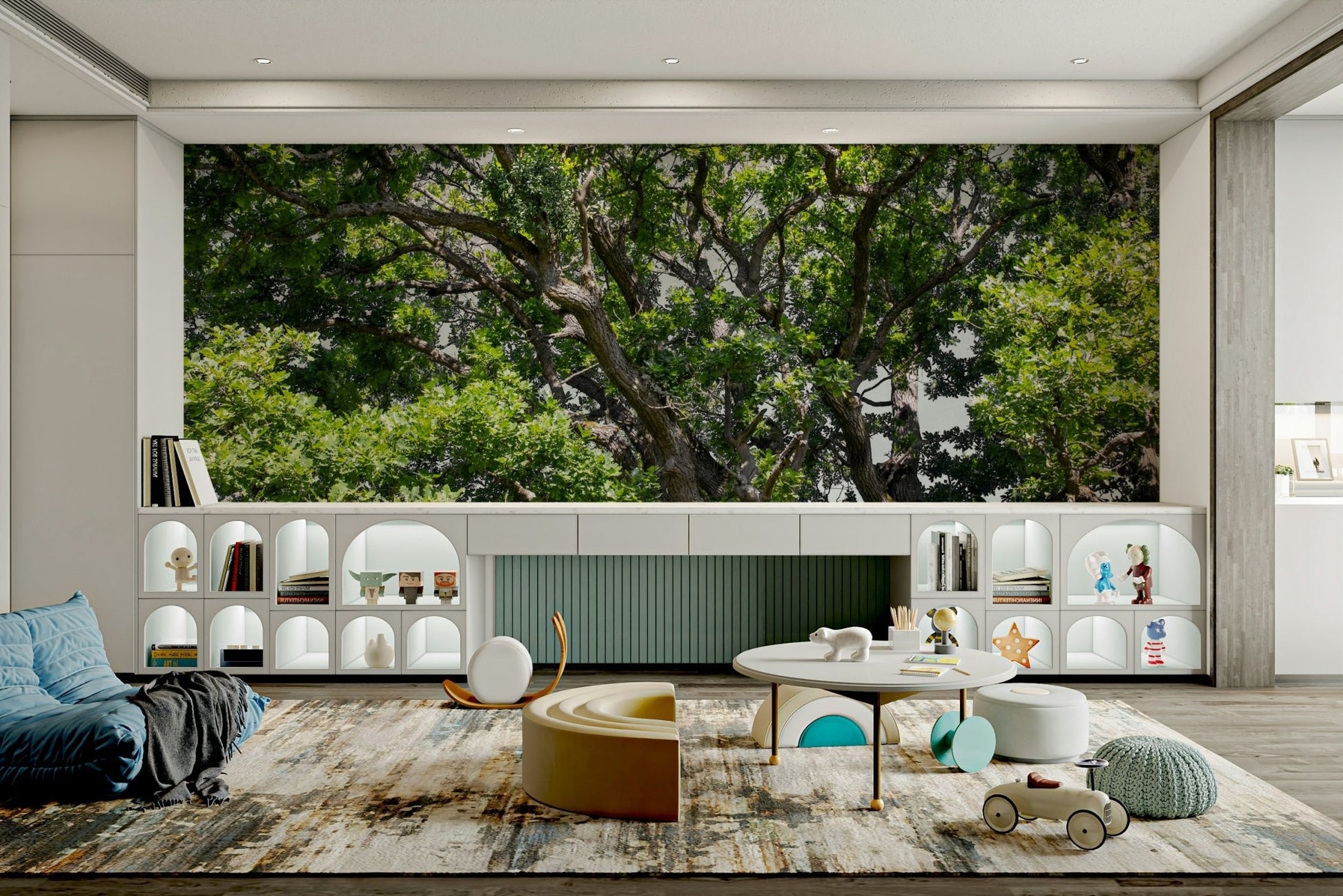 A close-up view of the detailed leaves and bark.

