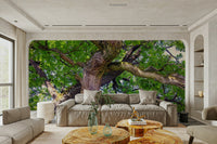 The wall mural is installed on a living room feature wall., GD2746
