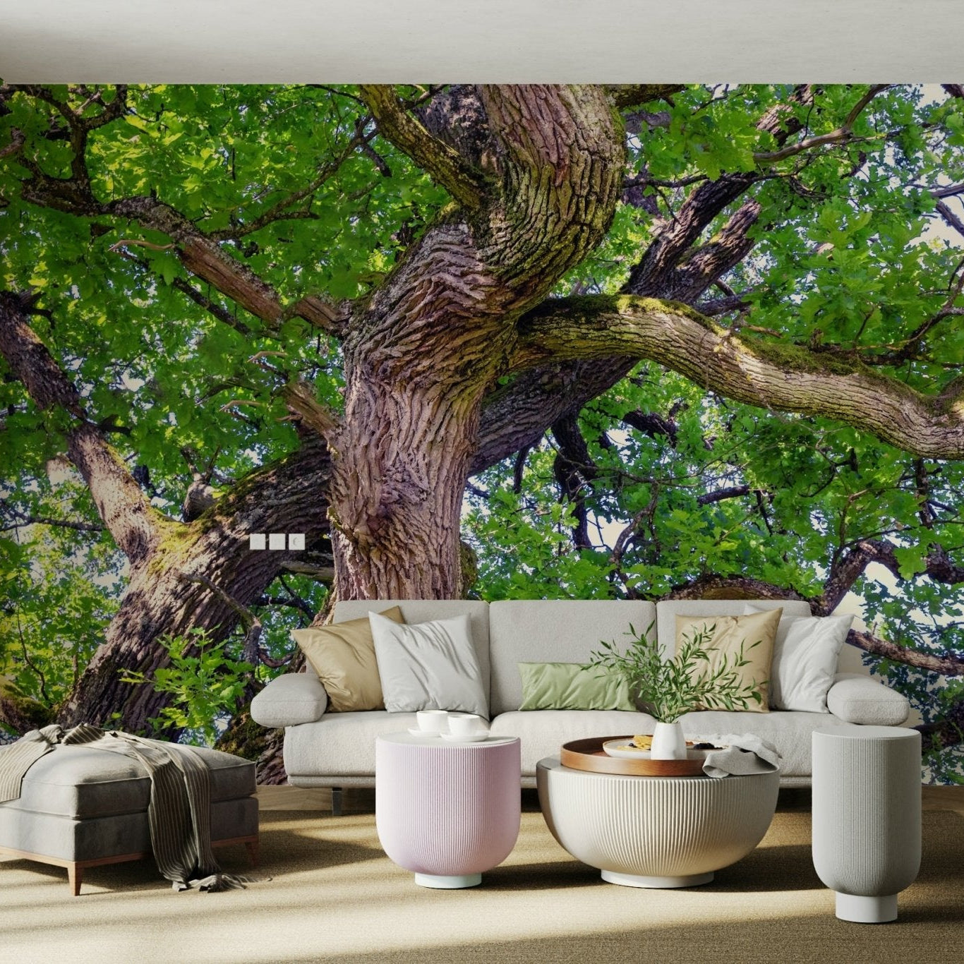 The wallpaper is applied seamlessly, making the view feel realistic., GD2746
