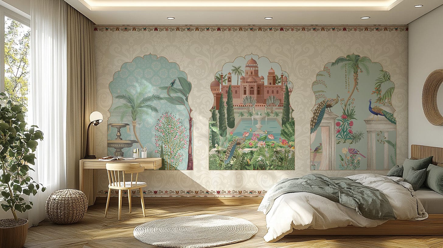 Majestic palace gardens wallpaper for royal elegance, B852