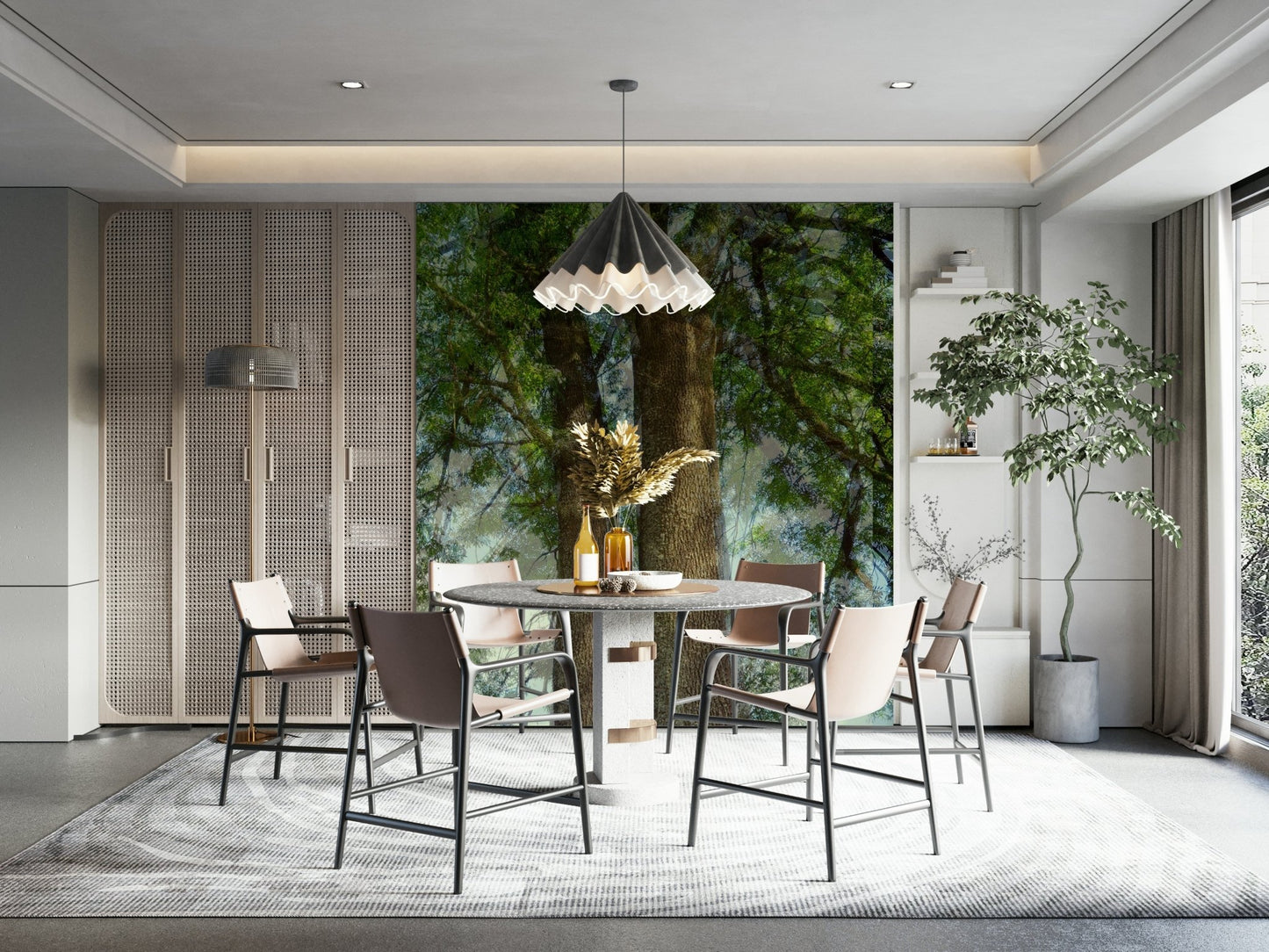 The high-resolution print captures fine details of the leaves and branches.

