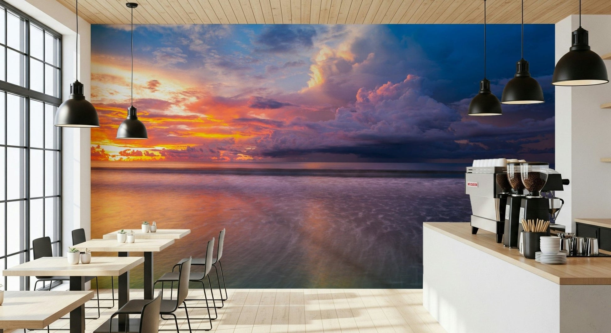 Spectacular tropical sky wallpaper, reflecting Malaysia's intense evening weather.