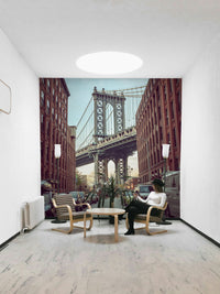 Cityscape with famous landmark.

