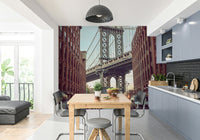 Urban landscape with bridge.

