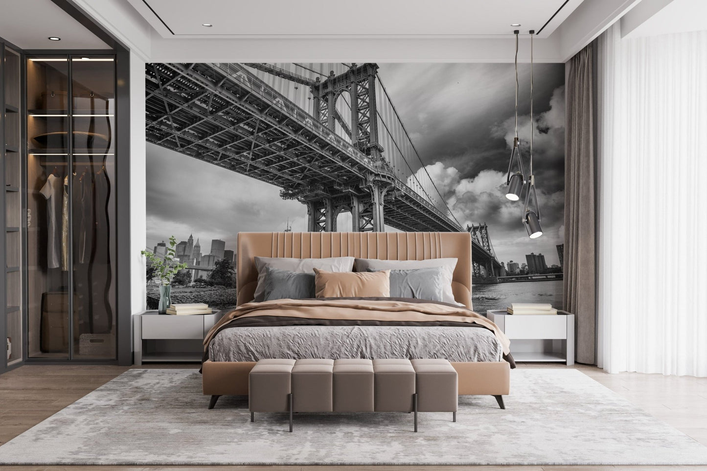 Scenic Manhattan Bridge wall mural B227