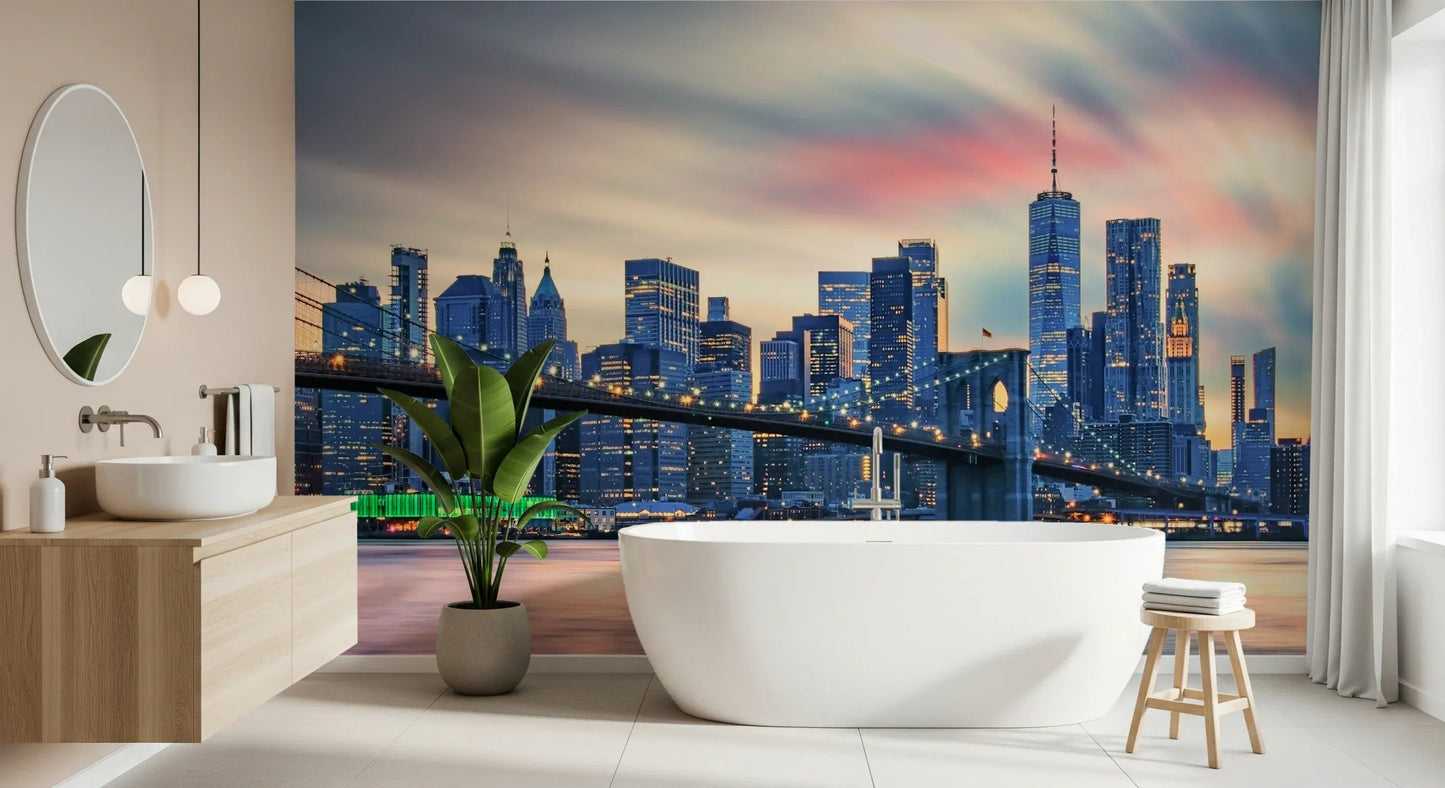 Manhattan City Lights Wall Mural