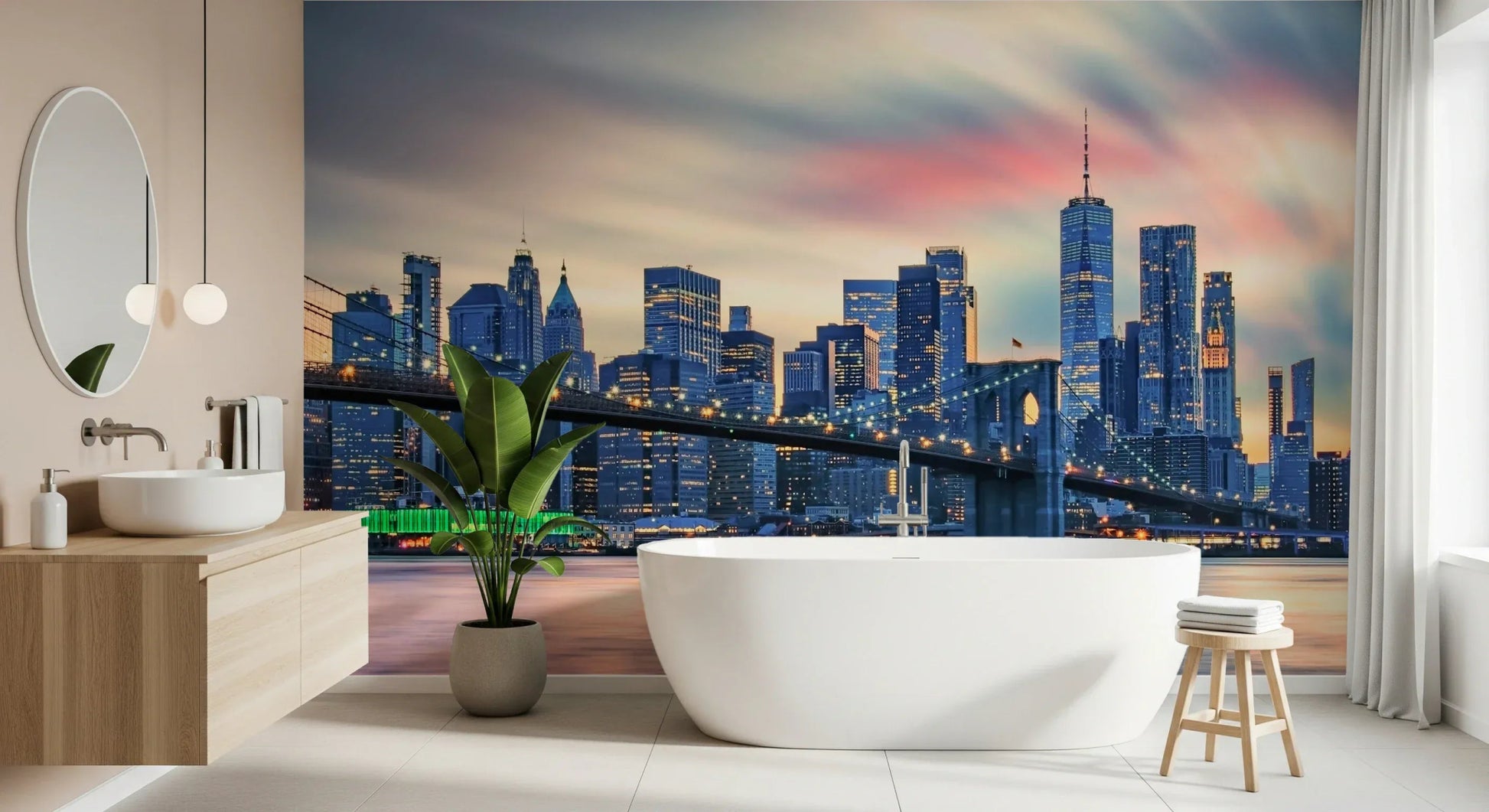 Manhattan City Lights Wall Mural