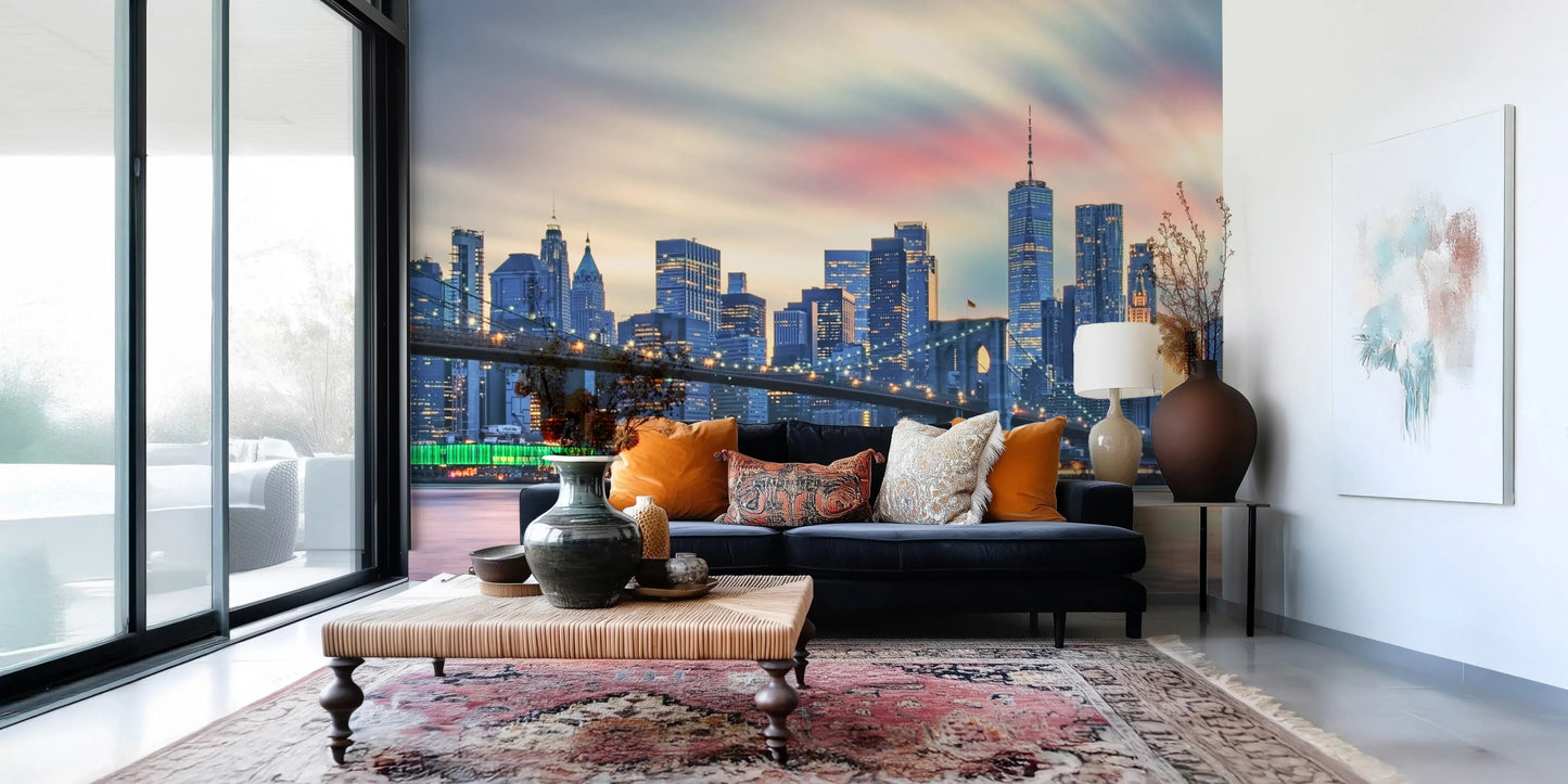 Manhattan City Lights Wall Mural