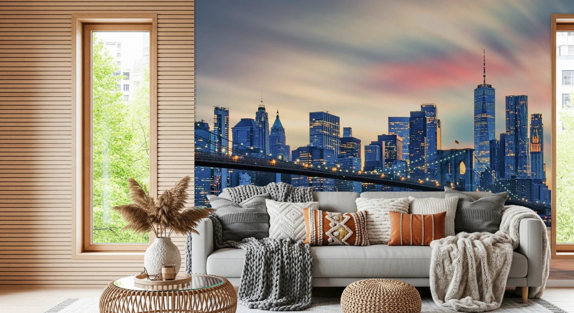 Manhattan City Lights Wall Mural