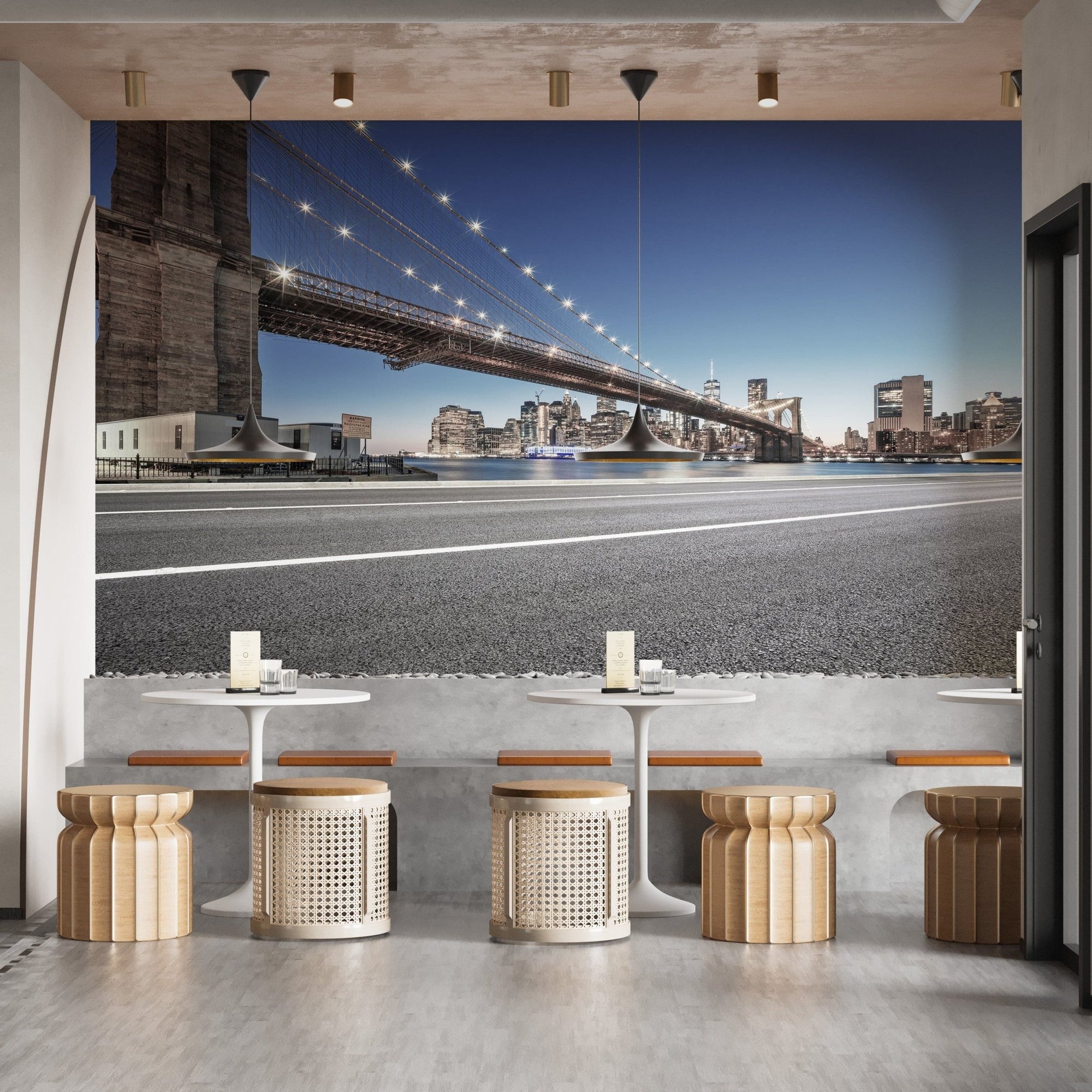 Manhattan skyline wallpaper with iconic bridge A800