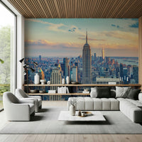 Morning light glows across Manhattan Dawn Hues wallpaper mural.