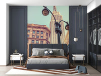 Historic buildings, famous street corner mural, unique Empire wallpaper.