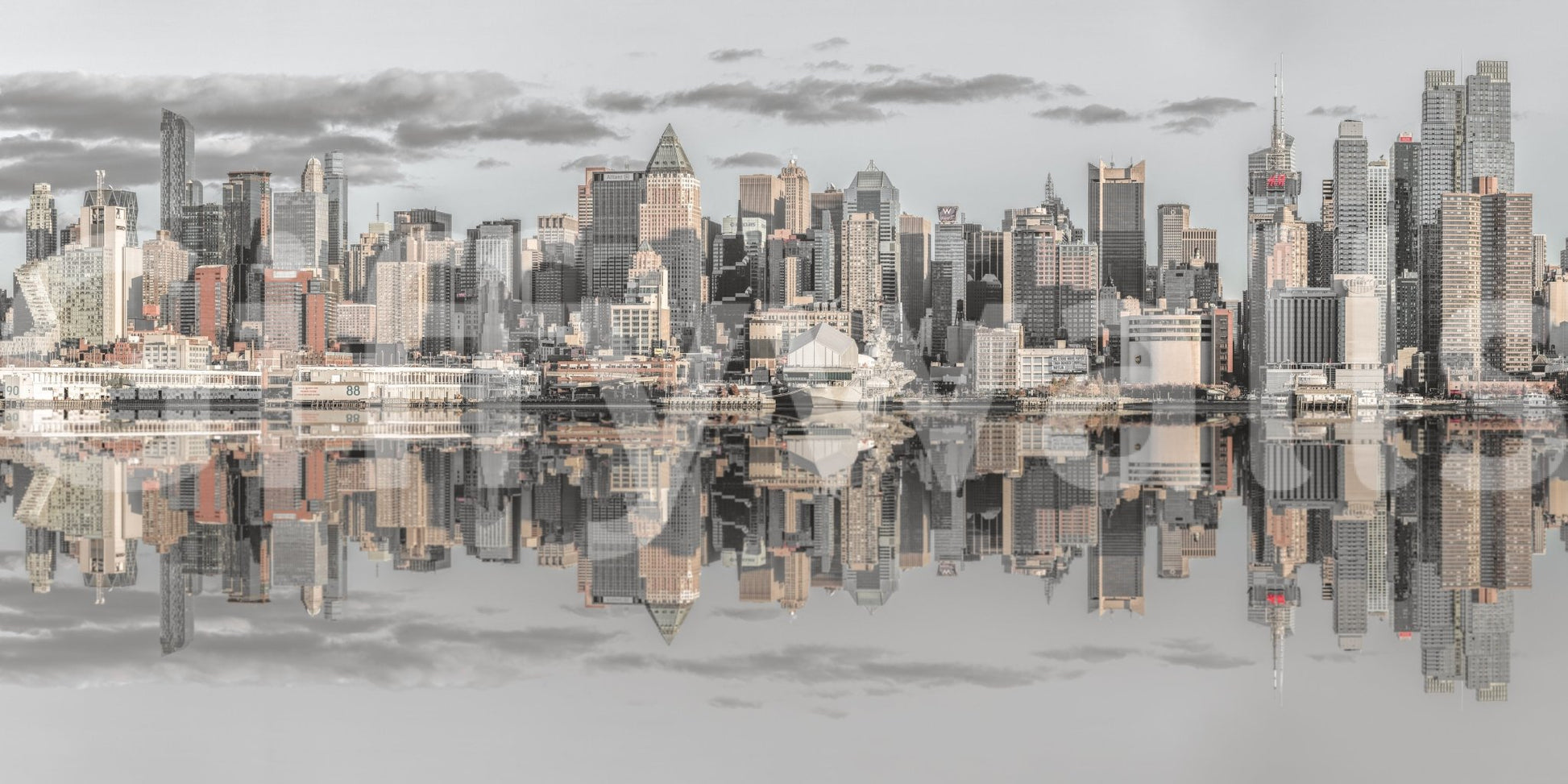 Panoramic city wall mural showing Manhattan Skyline Panorama, GD8765