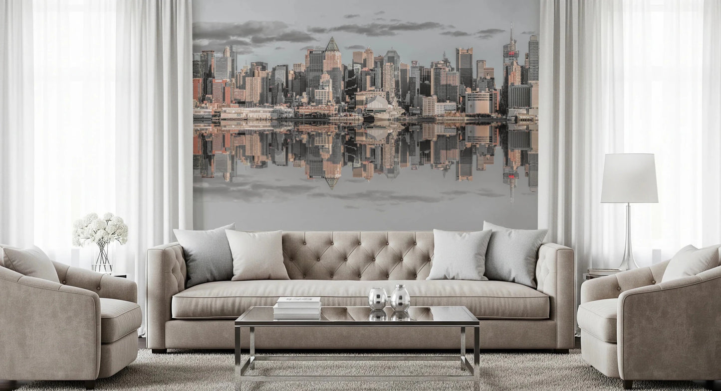 Manhattan Skyline Panorama wall mural with skyscraper detail, GD8765