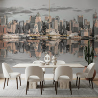 Dining area featuring Manhattan Skyline Panorama wall mural skyline, GD8765