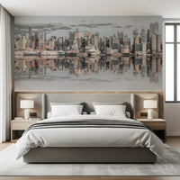 Bedroom space with Manhattan Skyline Panorama wall mural design, GD8765