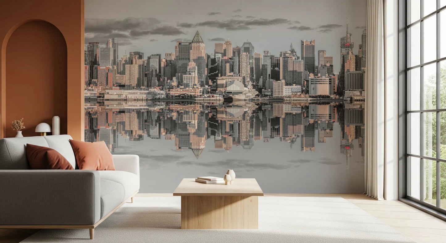Manhattan Skyline Panorama mural with wide waterfront skyline, GD8765